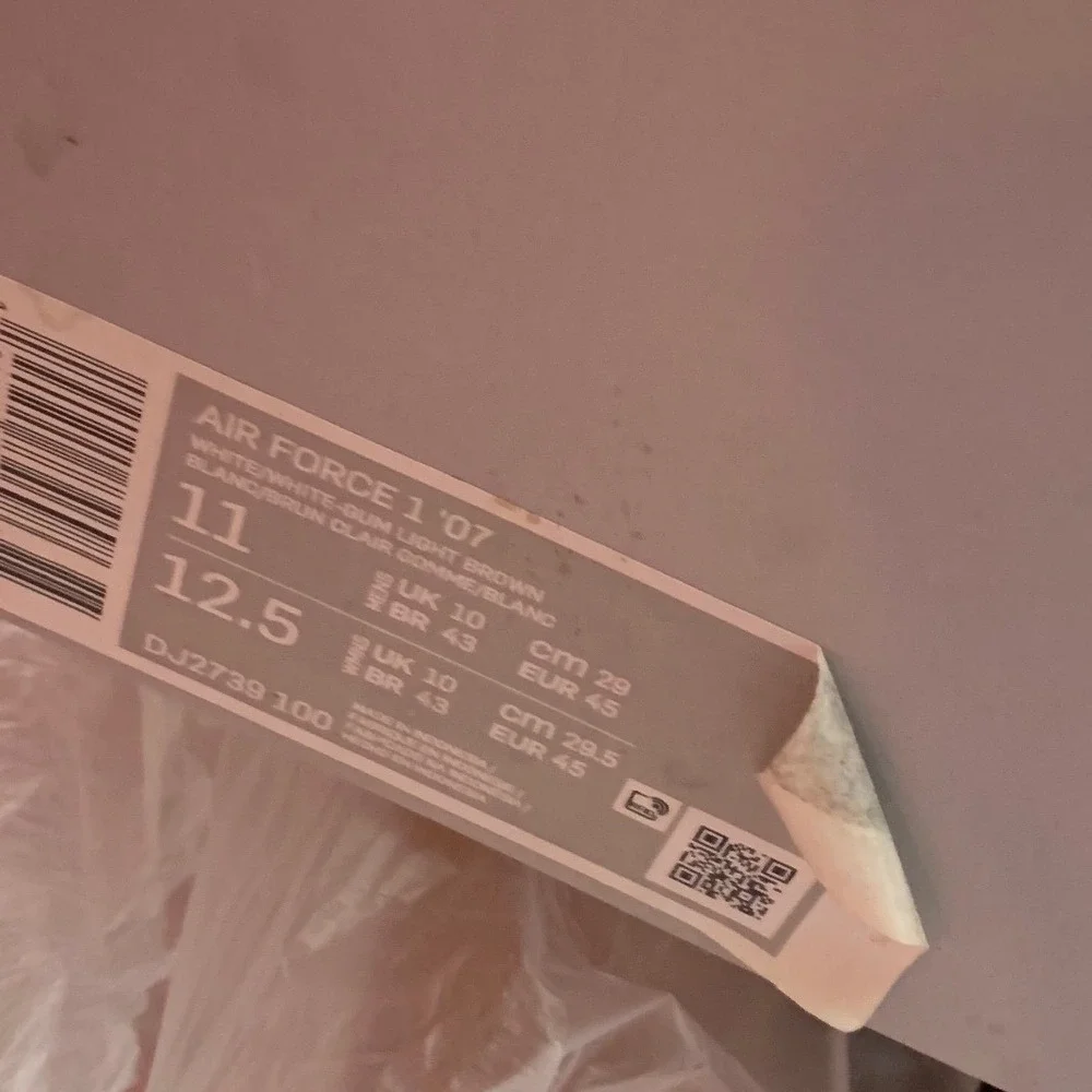 Nike Air Force 1 07 Mens White Gum Light Brown DJ2739-100 Size 11M‎